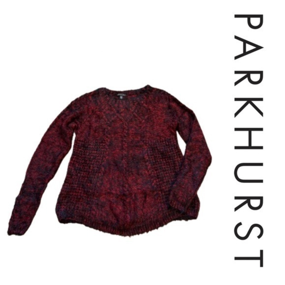 PARKHURST women’s soft red black long sleeve sweater. Excellent condition